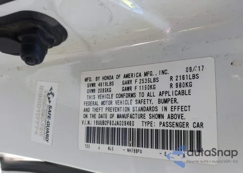 2018 Acura Tlx Tech A-Spec Pkgs z USA, uszkodzony, nr VIN 19UUB2F60JA009460